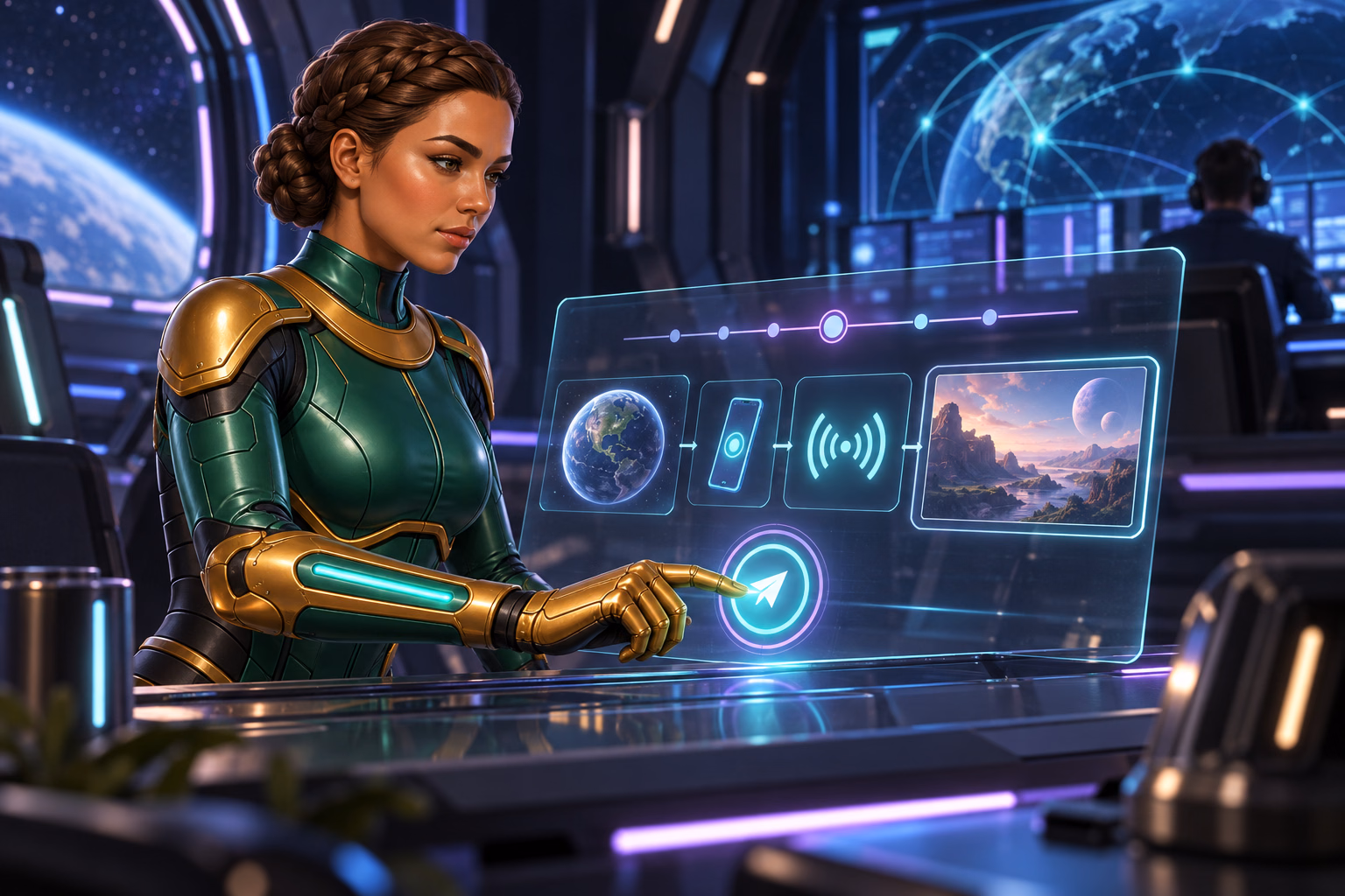 Sierra Ceres sorts a Win Bonanza support case at a ship console