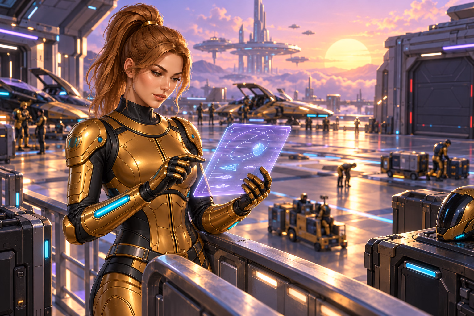 Gigi Celeste checks a sunrise maintenance schedule before an optional launch