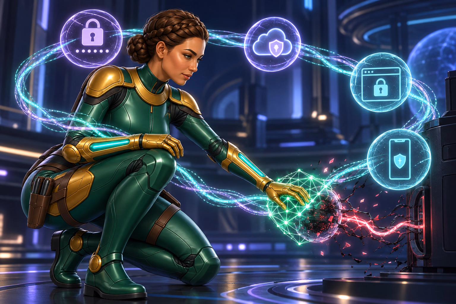 Sierra Ceres protects passwords, email, browser sessions, and devices aboard her crew's ship