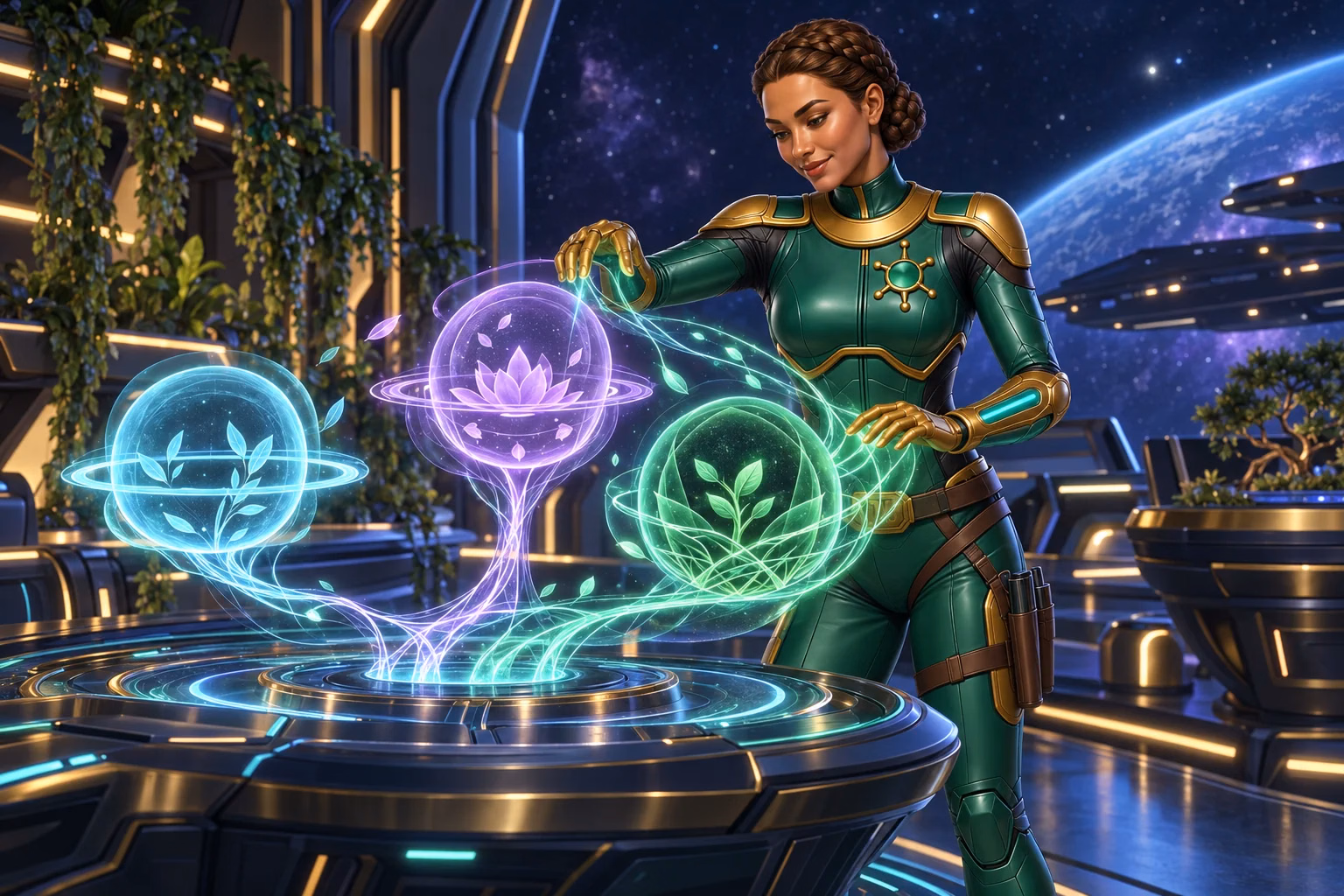 Sierra adjusts glowing garden controls in a guide to responsible social gaming tools.