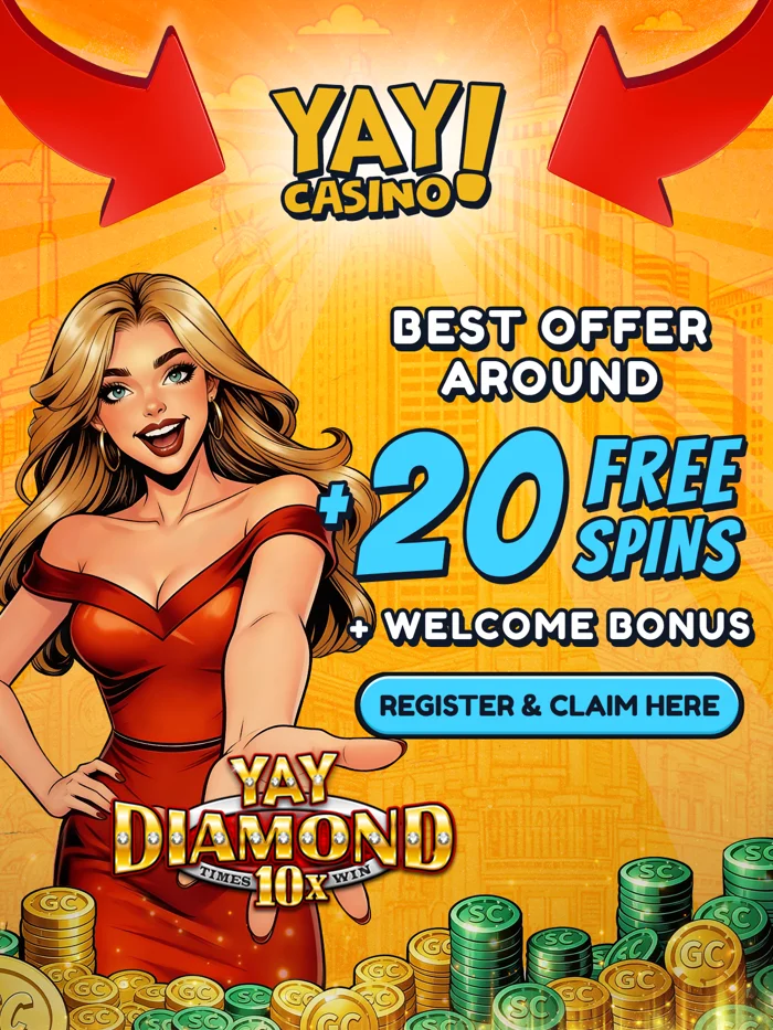 Yay Casino 20 Free Spins plus welcome bonus